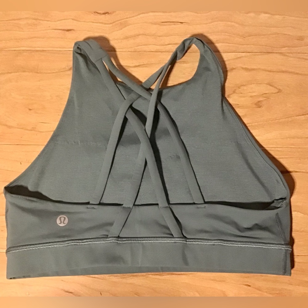 COPY - LuLuLemon sage green sports bra - high neck - Picture 2 of 2